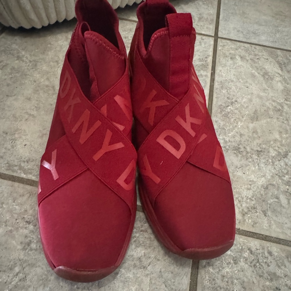 DKNY Red Slip-On Sneakers
